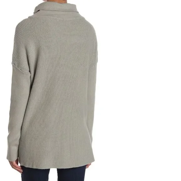 Cyrus Gray Turtleneck Top Medium Sweater Rib Pullover Casual Cozy Cottagecore - Picture 3 of 3